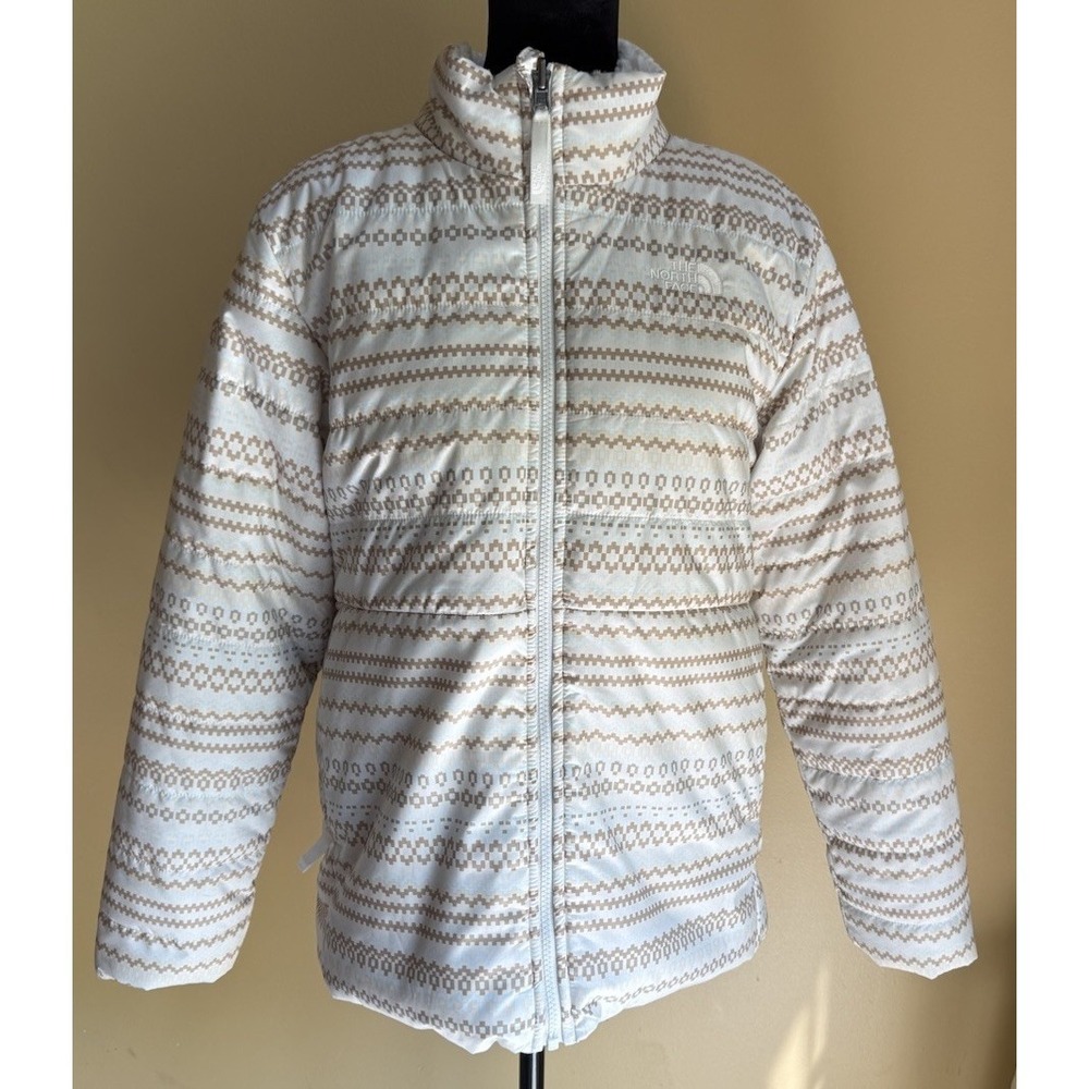 The North Face Reversible Mossbud Swirl Puffer Jacket Girls Size XL 18